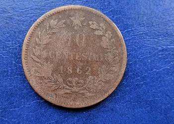 Stare monety 10 centesimi 1862 Włochy