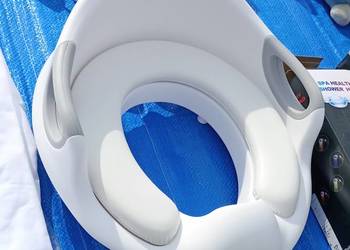 Nakładka na toaletę dla dzieci biała z poduszką