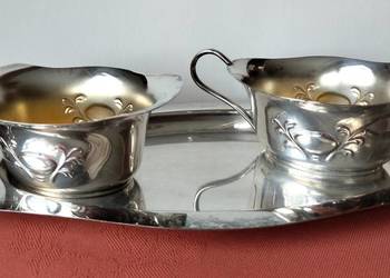 Zestaw vintage PRIMA NS - taca, cukiernica, dzbanek
