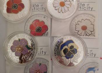 Cook Islands 5 dolars Kwiaty Świata komplet 4 monet