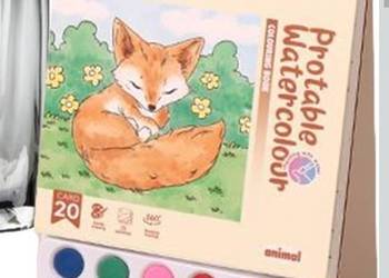 nowa książeczka do kolorowania z pędzelkiem i farbkami