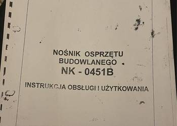 Instrukcja obsługi i użytkowania nośnik osprzętu budowlanego NK-0451B