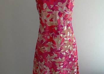 Sukienka Jedwabna Jedwab Wiskoza Wyjątkowy Nadruk Wizytowa Imprezowa