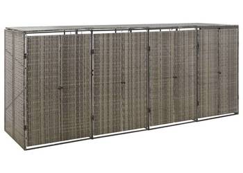 vidaXL Osłona na 4 kosze na śmieci, szara, 274x80x117 cm(SKU:319867)