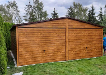 Garaż Blaszany 6x5 Drewnopodobny Garaże Wiaty Hale Blaszane