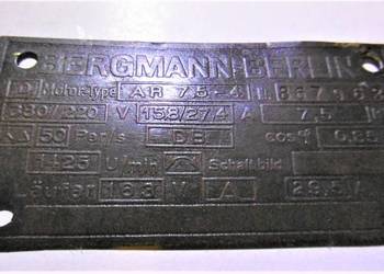 tablliczka znamionowa BERGMANN BERLIN