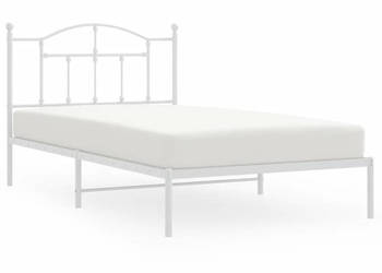 Łóżko Metalowe Białe Rama Łóżka Ze Stelażem Biała 100x200 cm WM-353483