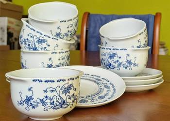 Porcelana Wzór Cebulowy Zestaw 10 el. Miseczki i Podstawki Zwiebelmuster