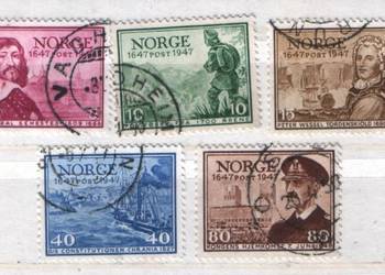 Zn. Norwegia Mi 323 - 5, 8, 33 kas. 1947 Zn. Norwegia Mi 323 - 5, 8, 33 kas. 1947