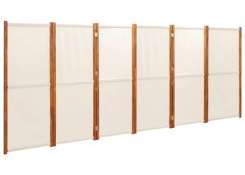 vidaXL Parawan 6-panelowy, kremowy（SKU:319186）