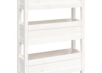 Donica biała 77x25x1045 cm lite drewno sosnowe WM-823935