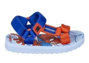 Buty Spider-Man - sandały casual zapinane na rzep, niebi
