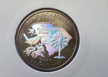 Stare monety 1/4 dolar 2000 Karolina Poł USA hologram