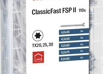 Wkręty do płyt wiórowych Fischer Profi Box ClassicFast II 110 szt.