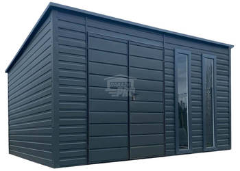 Schowek Domek Ogrodowy 4,5x3 - Brama 2x okno dach spad GP560