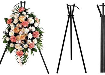 Stojak na wieniec pogrzebowy czarny 120cm