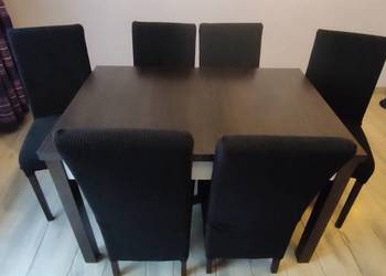 Stół rozkładany 120/160x80 + 6 krzeseł, solidny i trwały zestaw