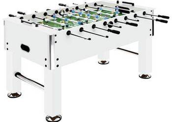 Stół do gry w piłkarzyki, stal, 60 kg, 140x74,5x87,5 cm, biały（SKU:92501）