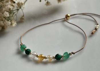 Bransoletka Szczęścia Kamienie naturalne Jedwabny Sznurek