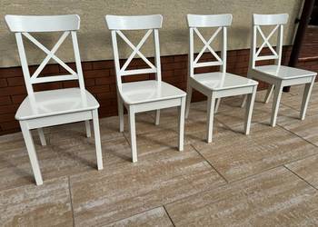 Krzesła białe krzyżaki 4 szt. do stołu krzesło
