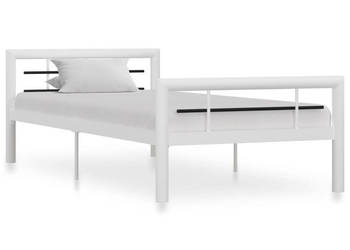 Łóżko Metalowe Białe Rama Łóżka Ze Stelażem Biała 100 x 200 cm WM-284545