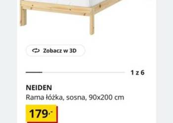 Łóżko IKEA ze stelażem i materacem 90x200