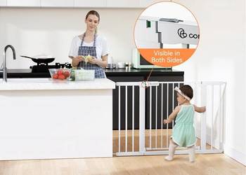 WYSOKA BRAMKA 76 CM OCHRONNA NA SCHODY DLA DZIECI BIAŁA ZAMYKANA 75 - 117CM