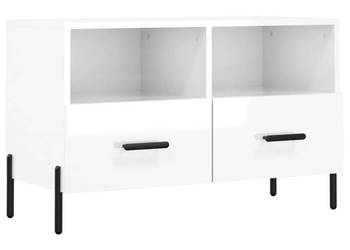 Szafka pod TV biała wysoki połysk 80x36x50 cm WM-828982