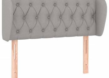 Zagłówek uszak jasnoszary 93x23x78/88 cm tkanina WM-3117462
