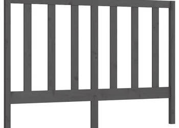 Wezgłowie łóżka szare 146x4x100 cm lite drewno sosnowe WM-817692