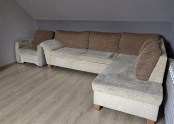 Zadbany narożnik z funkcją spania + fotel. Stan BDB. 260x190