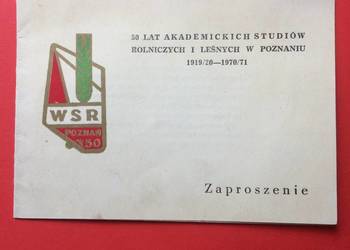 ( 2547 ) Zaproszenie Wyższej Szkoły Rolniczej W Poznaniu
