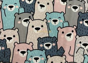 Tkanina tapicerska Bajka 60 Przyjacielskie Misie do pokoju dziecinnego