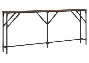 Stolik konsolowy brązowy dąb 180x23x75 cm WM-837771