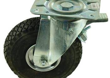 Koło skrętne gumowe Ø 260x85 mm z hamulcem, podstawa montażowa: 200x160 mm…