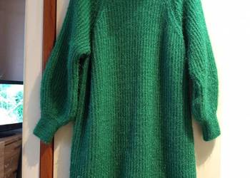 Długi sweter/sukienka zielona nowa