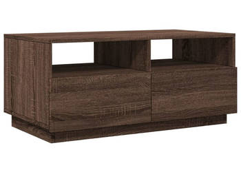 Stolik kawowy z oświetleniem LED brązowy dąb 90x49x40 cm WM-839839