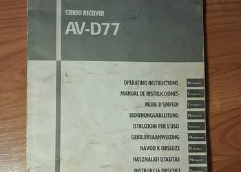 Instrukcja obsługi amplitunera stereo Aiwa AV-D77 w języku Polskim.