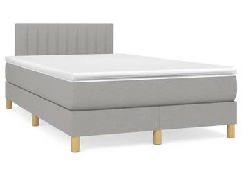 vidaXL Łóżko kontynentalne z materacem, jasnoszare(SKU:3140761)