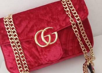 Gucci marmont Velvet handbag red torebka