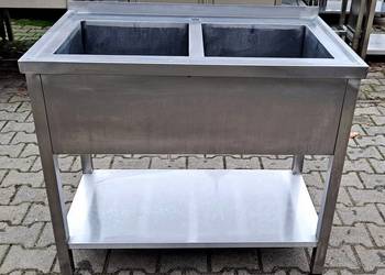 Zlew Basen 2 komorowy z Półką - 100/60/85 cm - M.1248 N