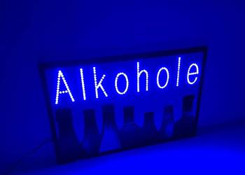 Reklama LED neon91x 61cm zewnętrzna ALKOHOLE