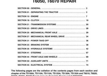 New Holland TS100A TS110A TS115A TS125A instrukcja naprawy