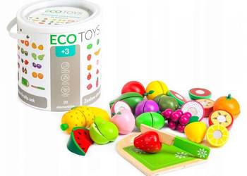Drewniane owoce do krojenia zestaw 20 sztuk Ecotoys