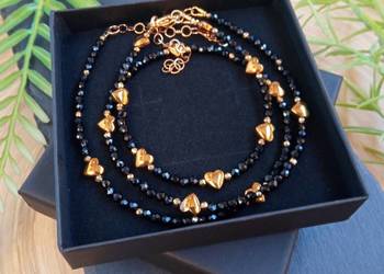 Komplet biżuterii naszyjnik i bransoletka z serduszkami