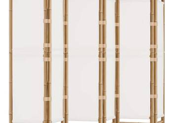 vidaXL Składany parawan 6-panelowy, 240 cm, bambus i płótno(SKU:350626)