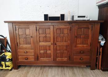 Duża drewniana dębowa komoda