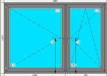 OKNO PCV 2065 x 1435 ANTRACYT ZEWNĄTRZ