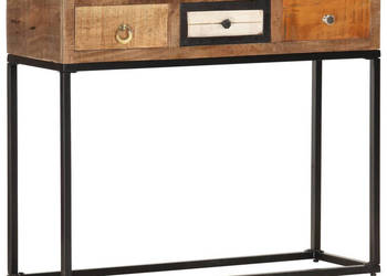 Stolik typu konsola złoty 90x30x75 cm lite drewno z odzysku WM-286511
