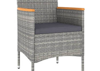 5-cz. zestaw mebli bistro rattan PE i hartowane szkło szary WM-3058375